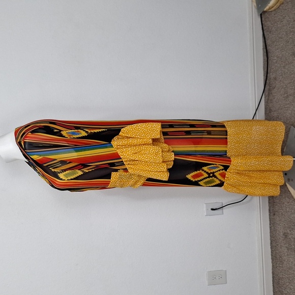 Multicolor Striped Bohemian Boho Hippie Bell Sleeve Kimono Duster Size L/XL - Picture 10 of 13